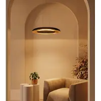 Nova Luce Suspension moderne Epos Ø 60cm noir avec or