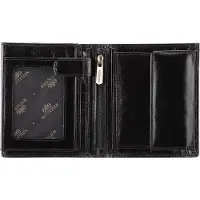 Light Prestige Wittchen Porte-monnaie en cuir pour homme avec armoiries, grand, noir et or, cuir naturel