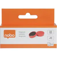 Nobo Aimant rond 32mm 1915300 rouge 10 pièces (10x)