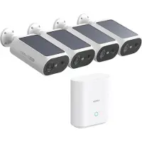 Aosu Lot de 4 caméras solaires + station d'enregistrement 32 Go P1 SE SL-C8E-4H