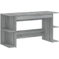 vidaXL Bureau Gris Sonoma 140x50x75 cm Bois composite