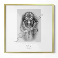 Tulup (50x50 cm) Cadre Photo Doré Chic Cadre Mural pour Poster et Affiche Cadre à Suspendre Élégant, Décoration Murale Salon et Bureau