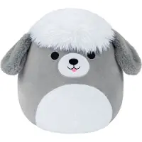Squishmallows Peluche Arnold Sheepdog Medium Gris et Blanc