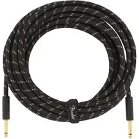 Fender Deluxe 25ft Straight Instrument Cable Black Tweed