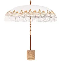 vidaXL Parasol balinais avec socle Crème 215 x 215 x 260 cm