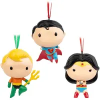 Grupo Erik Editores Erik Editores Dc Comics Superman Wonder Woman Aquaman Et set de 3 décorations de Noël Multicolore Multicolore One Size