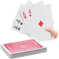 Relaxdays Cartes à jouer Jumbo, 54 cartes, cartes à jouer en plastique XXL imperméables, cadeau amusant ou décoration, 18 x 13 cm, multicolores