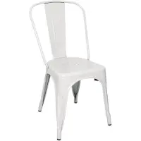 Bolero Chaise d'appoint Bistro en acier, blanche (4 pièces)