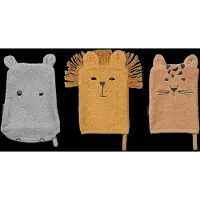 Liewood Gants de toilette - Sylvester - 3 Pack - Safari Mix - - UneTaille - Gant de Toilette