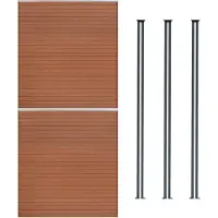 Monster Kit Clôture 2 Panneaux Composite Plastique Marron 3 Poteaux 185cm Lames Emboîter