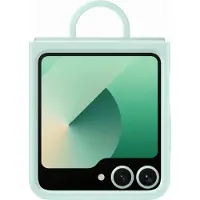 Samsung Coque en silicone avec anneau Vert d'eau pour Galaxy Z Flip 6