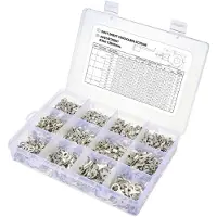 TRU COMPONENTS TC-11991844 Assortiment de cosses de câble à anneau Non isolées 0.5mm² 6mm² Argent 1440pcs.