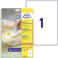 Avery Zweckform Étiquettes multifonctionnelles universelles , 210 x 297 mm, amovible