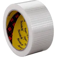 Scotch DE272958237 Ruban Polypropylène Thermofusible sans Solvant, 28 µ, Renforcé de Fils de Verre Chaîne et Trâme, Résistance 30 daN/cm, 50 mm x 50 m