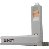 Lindy Kit bloqueur de port USB Type C avec clé et 4 verrous, orange