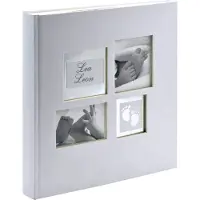 Walther design Album Photo Naissance traditionnel à coller Little Foot Argent pour 216 photos, Album Photo