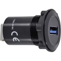 TRU COMPONENTS Prise USB encastrée 3.0, Câble + prise électronique, Noir