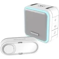 Honeywell Elektrobert Honeywell DC515S sonnette portable sans fil avec halo lumineux, mode veille et sonnerie horizontale 6 mélodies 84 dB 150 mètres blanc