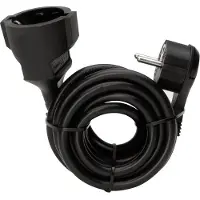 Heinrich Kopp Kopp Strom câble d'extension [ Flachprise mâle - Schutzkontakt-Embrayage] noir 5 m 143705086