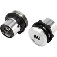 TRU COMPONENTS Micro USB femelle à encastrer, montage Micro USB-01 Micro USB femelle sur Micro USB mâle Contenu : 1, Câble + prise électronique, Argent