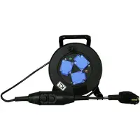 Kopp 144815001 Enrouleur de câble pour la protection des personnes avec PRCD 230V noir, bleu IP44 (15 m)