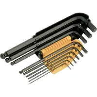 Ironside Jeu de clés mâles coudées pour vis à six pans creux Profi 9 pièces, boule, longues