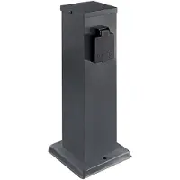 Heitronic 501334 Répartiteur de prises anthracite protection renforcée contre les contacts accidentels (2x)