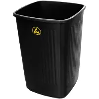 BJZ A-34058 Corbeille à papier ESD 50l (L x H x P) 360 x 650 x 360mm Plastique noir 1p., Poubelle, Noir
