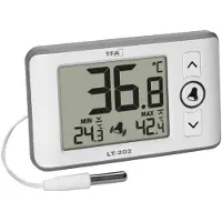 TFA-Dostmann 30.1052.02 LT 202 Thermomètre professionnel numérique, Thermomètre + hygromètre, Argent