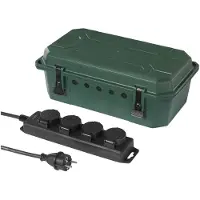 Sygonix SY-5598168 Boîtier de distribution quadruple vert standard (satiné), noir protection renforcée contre les contacts accidentels (SY-5598168)
