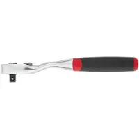 Wiha Cliquet réversible 1/4" à bouton-poussoir et sécurité à bille noir/rouge (45626)