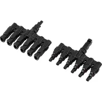 TRU COMPONENTS 6 fach PV-Abzweigverbinder-Set TC-13805808 Schwarz Inhalt: 2 St., Câble + prise électronique, Noir