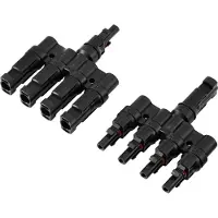 TRU COMPONENTS 4 fach PV-Abzweigverbinder-Set TC-13805800 Schwarz Inhalt: 2 St., Câble + prise électronique, Noir