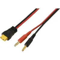 TRU COMPONENTS Bananenstecker 4 mm auf XT60-Kabel, Rot/Schwarz 2 m TC-13619304 Schwarz, Rot TR, Câble + prise électronique, Rouge, Noir