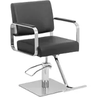 Physa Fauteuil de coiffure Expondo avec repose-pieds - 50 - 66 cm - 200 kg - noir/argenté