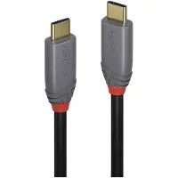Lindy Anthra Line - Câble USB - 24 pin USB-C (M) pour 24 pin USB-C (M) - USB 3.1 - 50 cm - rond - noir