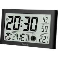 Hama Horloge Murale Numérique - - Martinique - Radio-pilotée DCF - Thermomètre - 2 Alarmes
