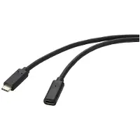 Renkforce Câble USB USB 3.2 Gen2x2 USB-C mâle, USB-C femelle 2.00 m noir gaine PVC (RF-4755222)