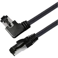 MaxTrack TI51-2L Câble réseau RJ45, câble patch CAT 8.1 S/FTP 2 m noir 90° na (S/FTP, CAT8.1, 2 m)