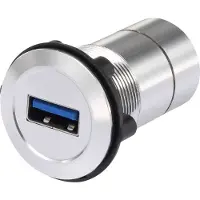 TRU COMPONENTS Prise USB encastrée 3.0, Câble + prise électronique, Argent