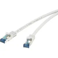 Renkforce RJ45 réseau câble de raccordement CAT 6A S/FTP 15 m gris avec Rastnasenschutz, Flammwidrig renkforce