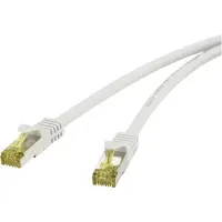Renkforce CONRAD Câble de raccordement réseau RJ45 CAT 6A (câble brut CAT 7) S/FTP 5 m Gris avec protection à ergot, Flam