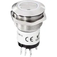 Renkforce RF-4707814 Bouton-poussoir de sonnette éclairé 1 fois Acier inoxydable, blanc 24 V DC/ 2 A, 24 V AC/ 1 A (RF-4707814)