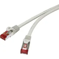Renkforce CONRAD RF-4724260 Câble réseau RJ45, câble patch CAT 6 S/FTP 15.00 m Gris avec languette d'arrêt