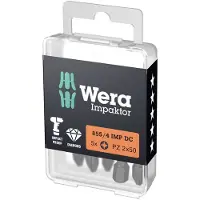 Wera Embout pour vis cruciforme 1/4'' PZ Impaktor, 50 mm de long, Dimensions : PZ 3, Long. totale 50 mm