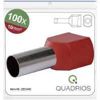 Quadrios 22C440 Embout jumelé 10 mm² Partiellement isolé Rouge 1 kit