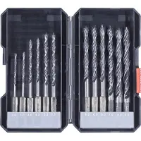 Kwb 108830 Wood twist drill bit set 12-piece Keyless drill chuck, Key-type drill chuck 12 pc(s)