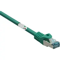 Renkforce RF-5462398 Câble réseau RJ45, câble patch CAT 6a S/FTP 15.00 m Vert avec protection contre les ergots d'arrêt, ignifugé 1 pc