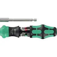 Wera 05051519001 Kraftform Kompakt 28 RA 1 Tournevis À Embout Interchangeable - 6 En 1 Multi-embouts - Avec Fonction Cliquet