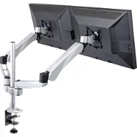 Speaka Professional Support de moniteur Flex 2-fold, Tisc (Tables, 27", 9 kg), Support de moniteur, Noir, Argent